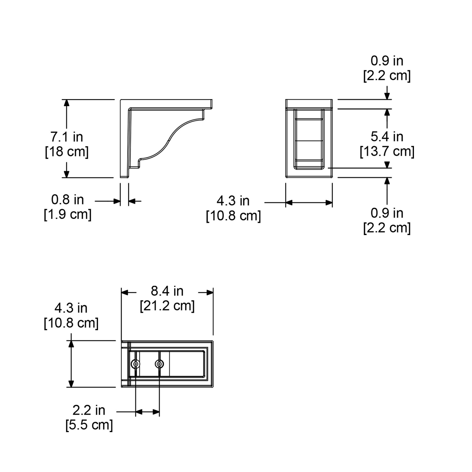 Mayne 4821-W Yorkshire Decorative Brackets, 8.3x4.3, White (Only fits model numbers: 4822-W, 4823-W, 4824-W, 4825-W, 4826-W, 8827-W, 8828-W) - Image 6