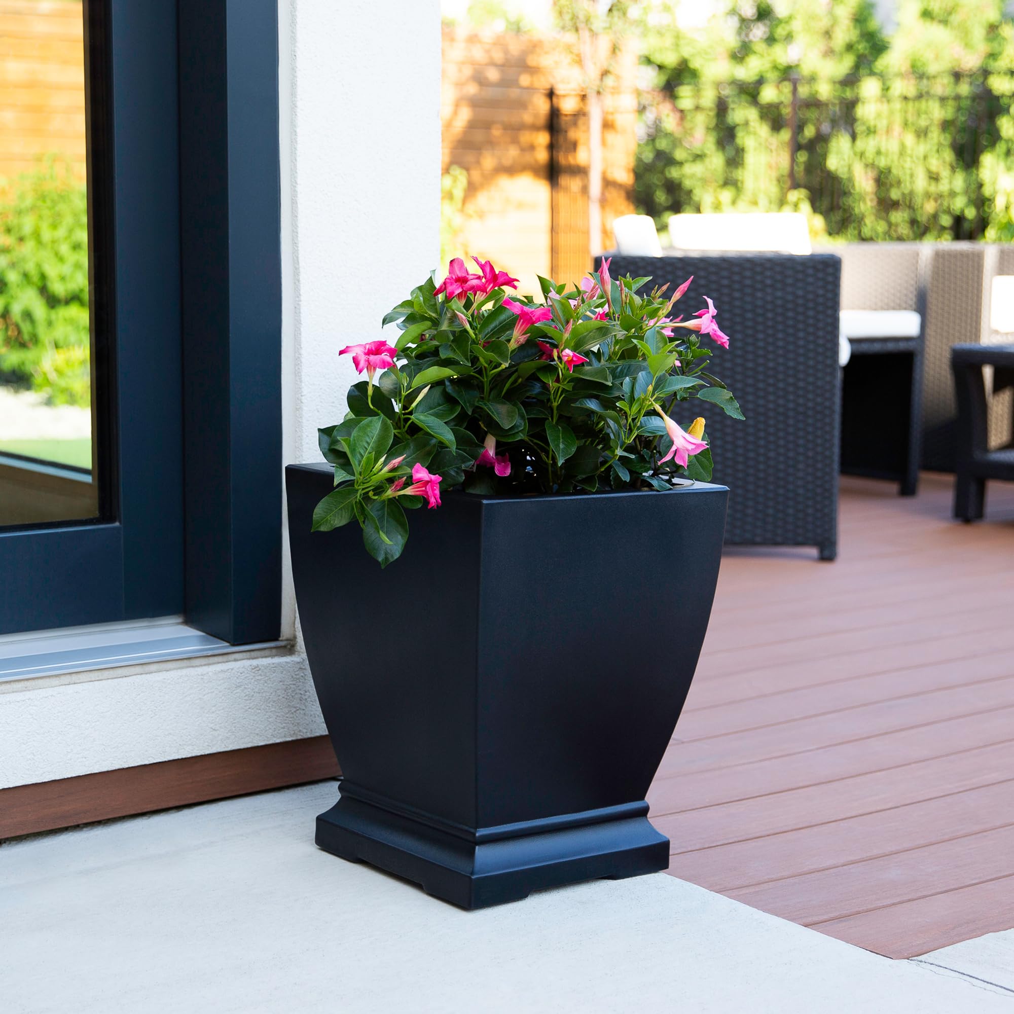 Mayne Acadia 18-Inch Self Watering Tall Planter, Weather-Resistant and Durable, Ideal for Indoor and Outdoor Use, Perfect for Patio, Porch, or Entryway - Image 4