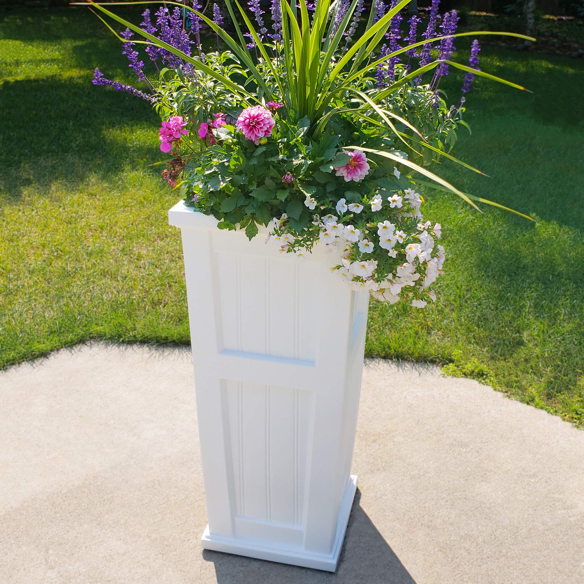 Mayne Cape Cod 32-Inch Tall Planter – Self-Watering, Weather-Resistant Planter for Flowers – Durable Outdoor Design for Patio, Porch, or Entryway - Image 7