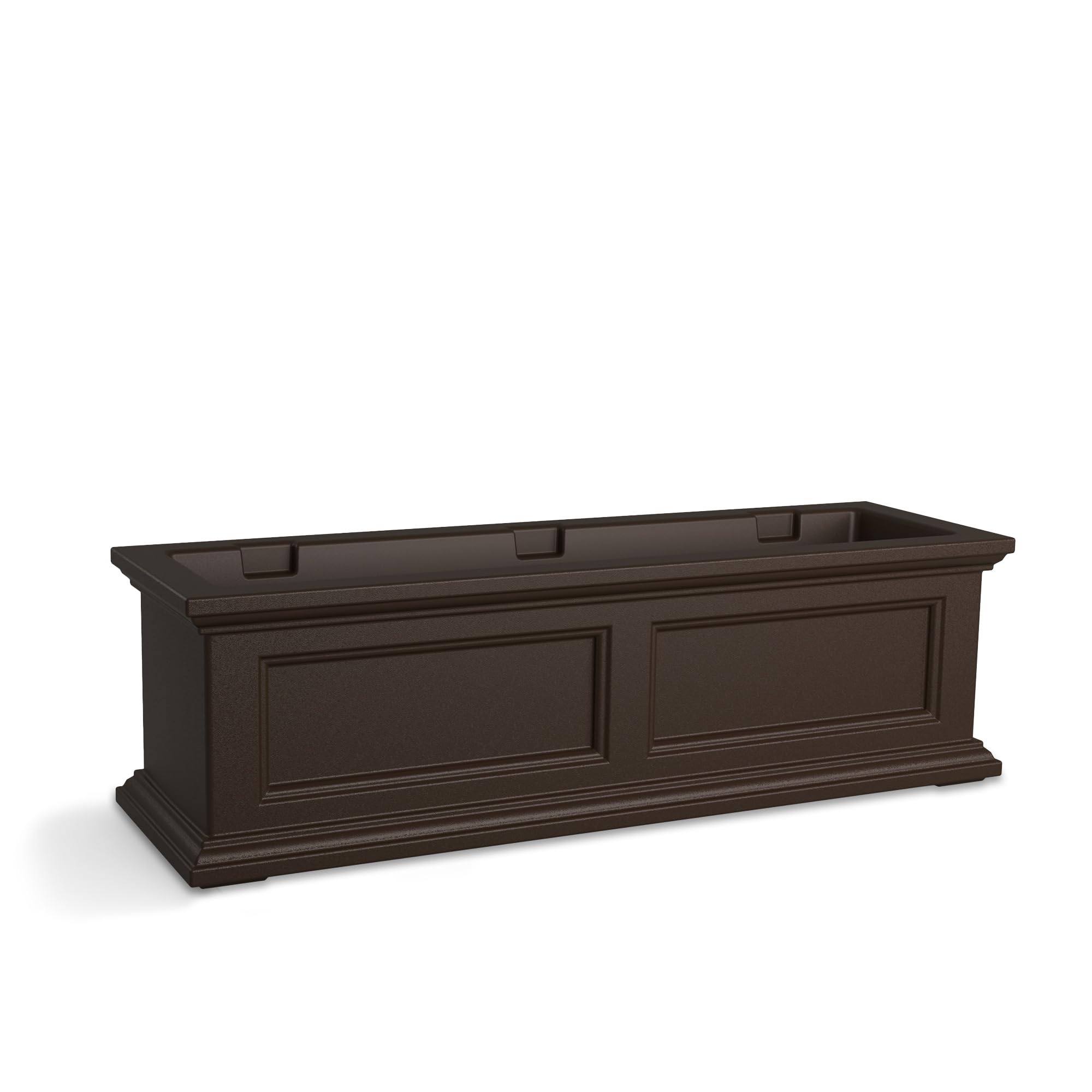 Mayne Fairfield 3ft Self Watering Window Box, Espresso - Bundle with 2 Decorative Wall Brackets, Espresso - Image 3