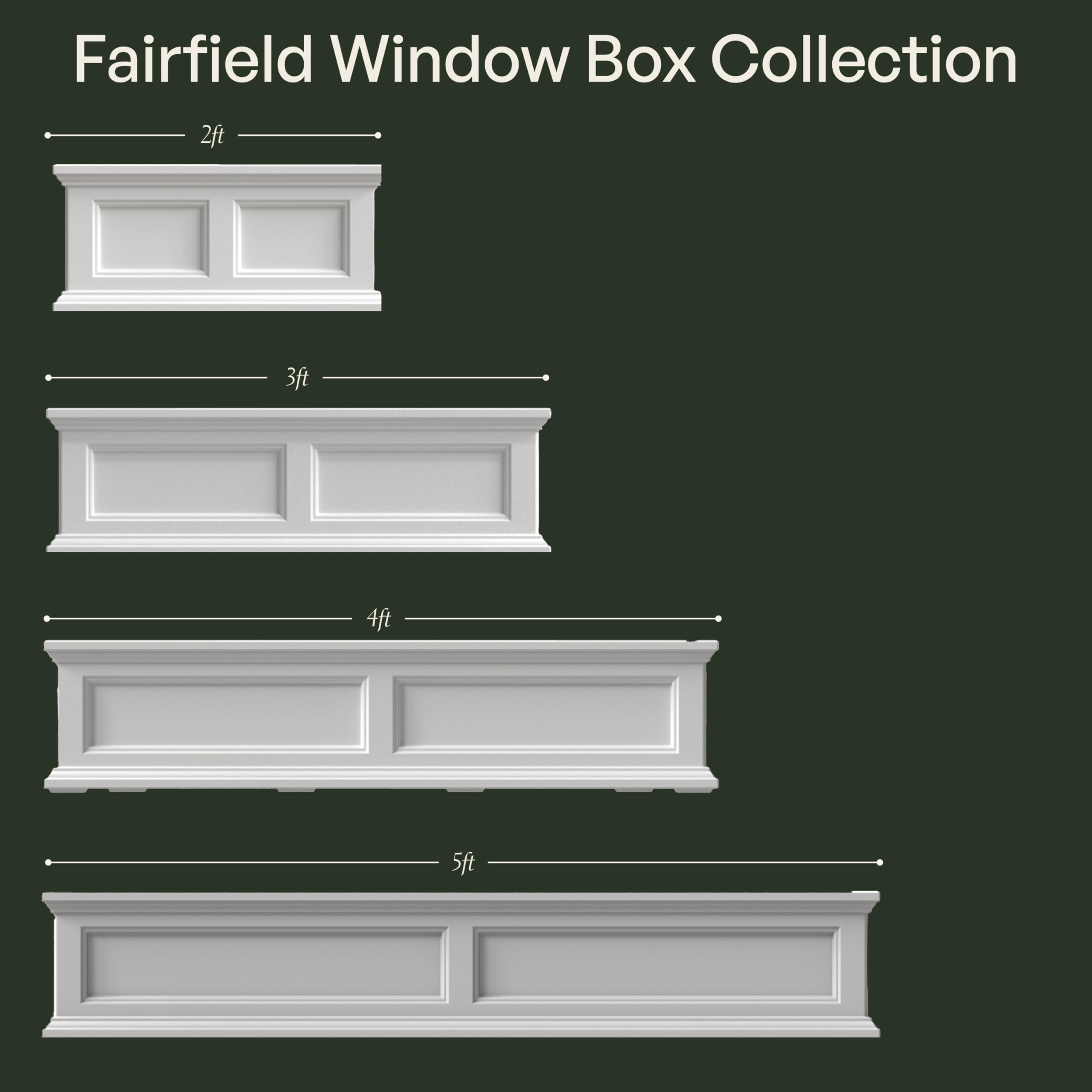 Mayne Fairfield 4ft Window Box, Self Watering Flower Box with Double Wall Design, All Season Fade Resistant Outdoor Window Planter With Steel Mounting Bracket, Black - Image 8