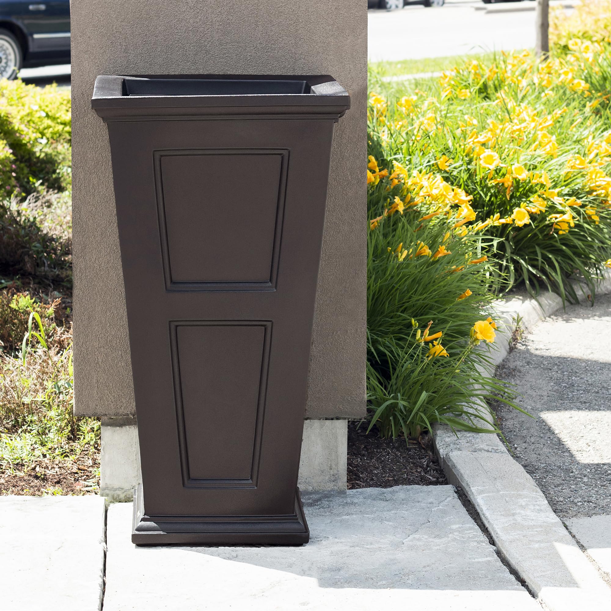 Mayne Inc. Fairfield 40in Tall Waste Bin - Espresso - 22in L x 22in W x 40in H - Made with Polyethylene - 24 Gallons of Capacity (8874-ES) - Image 5