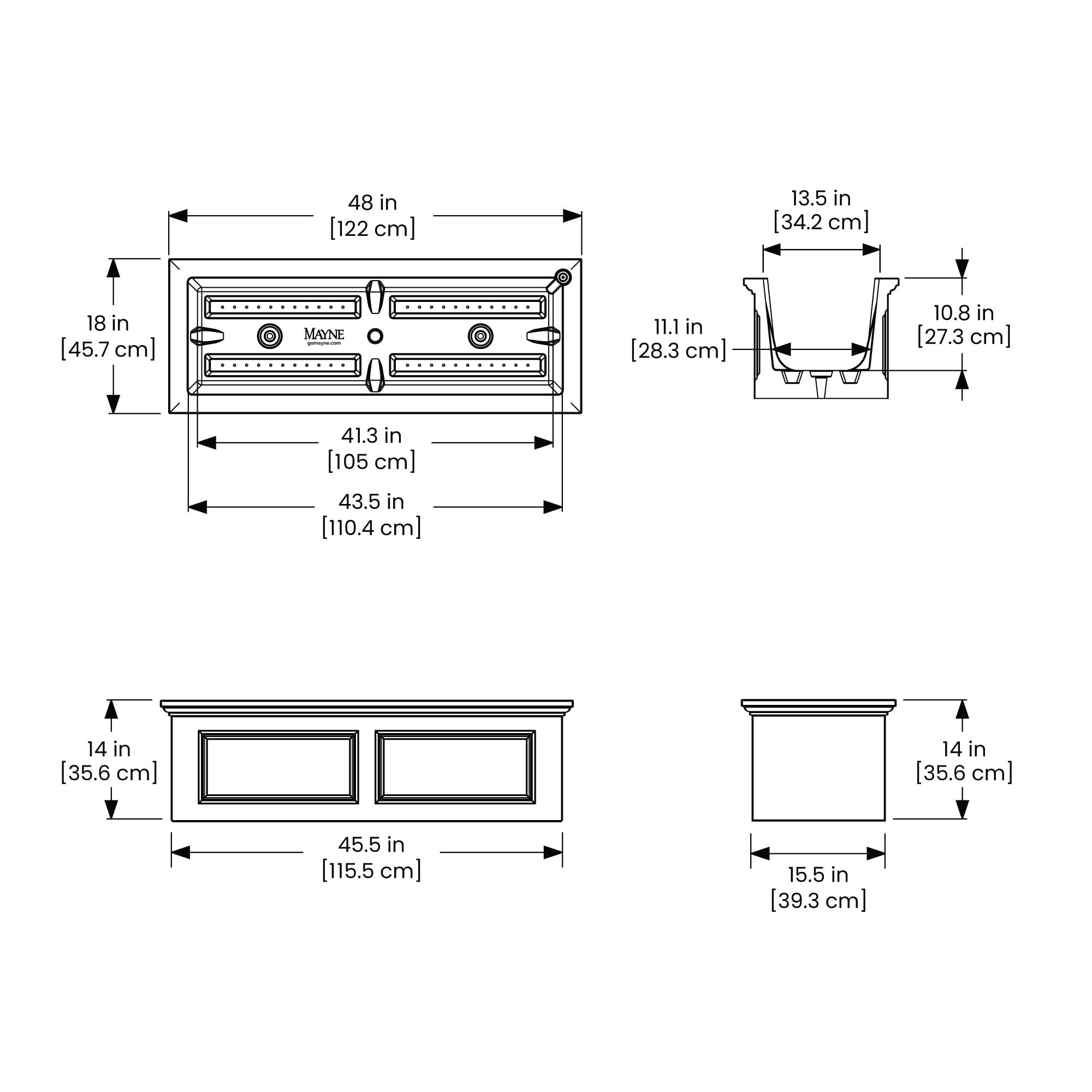Fairfield 48in Garden Bed - Graphite Grey - Image 7
