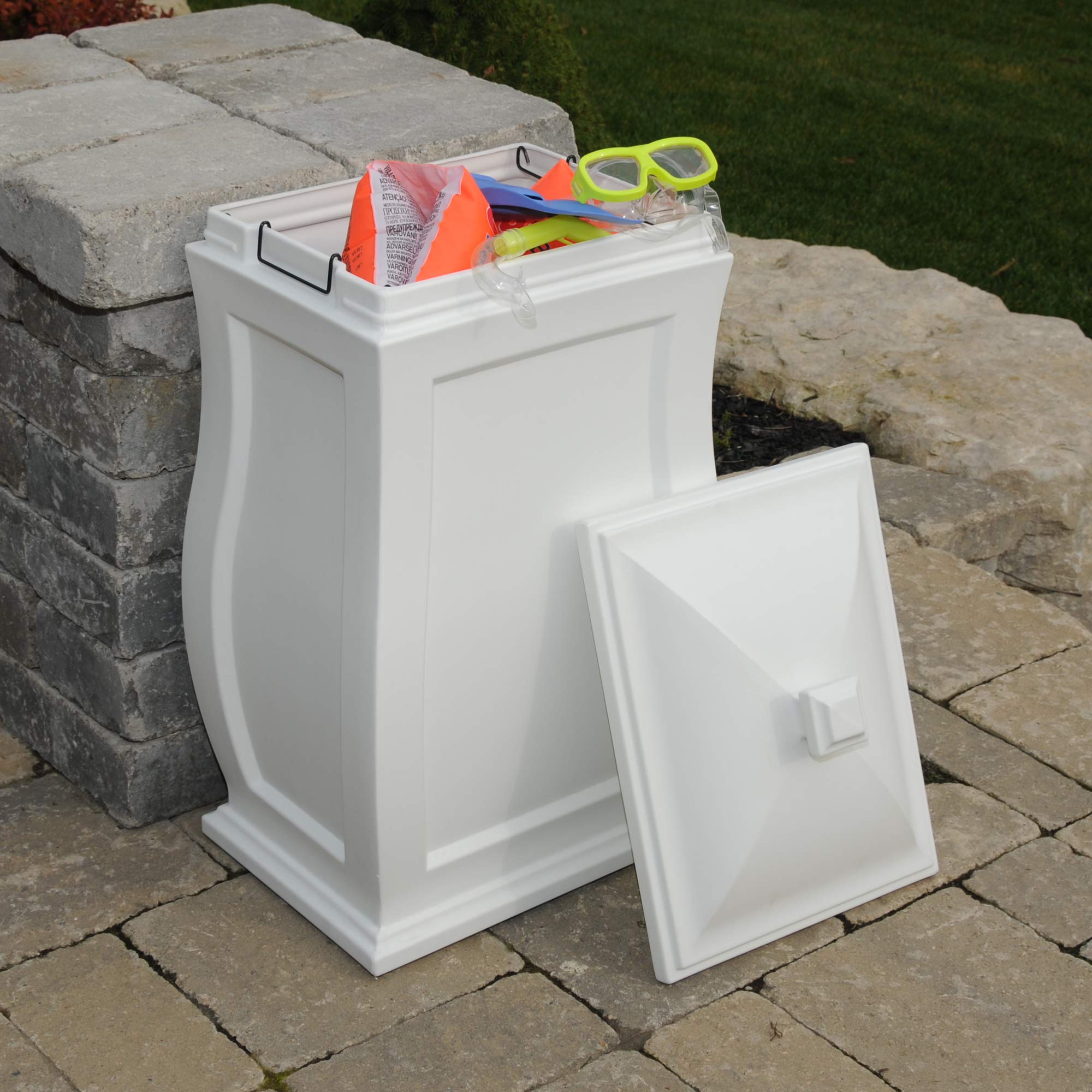 Mayne Mansfield Multi-Purpose Storage Bin - 20in x 20in x 38in - 45 Gallons of Storage Capacity - Polyethylene (5861-W) - Image 4