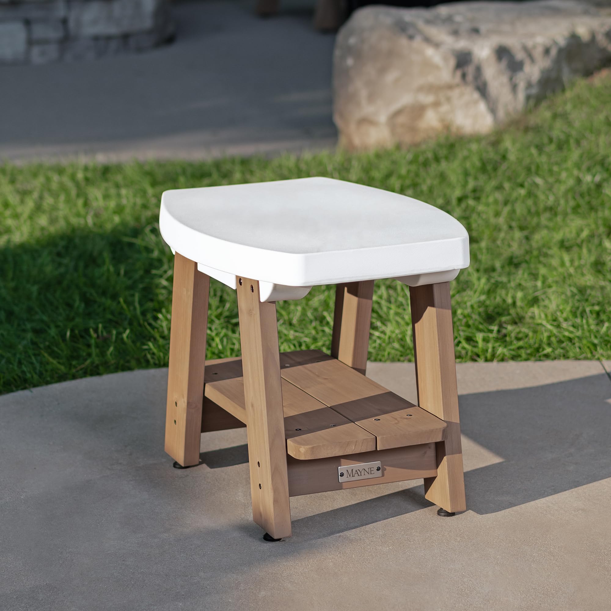 Mayne Mesa Weather Resistant 2-Tier End Table with Built-in UV Inhibitors, Easy Assemble Patio Furniture, Outdoor Furniture for Patio, Porch, Backyard - Image 7