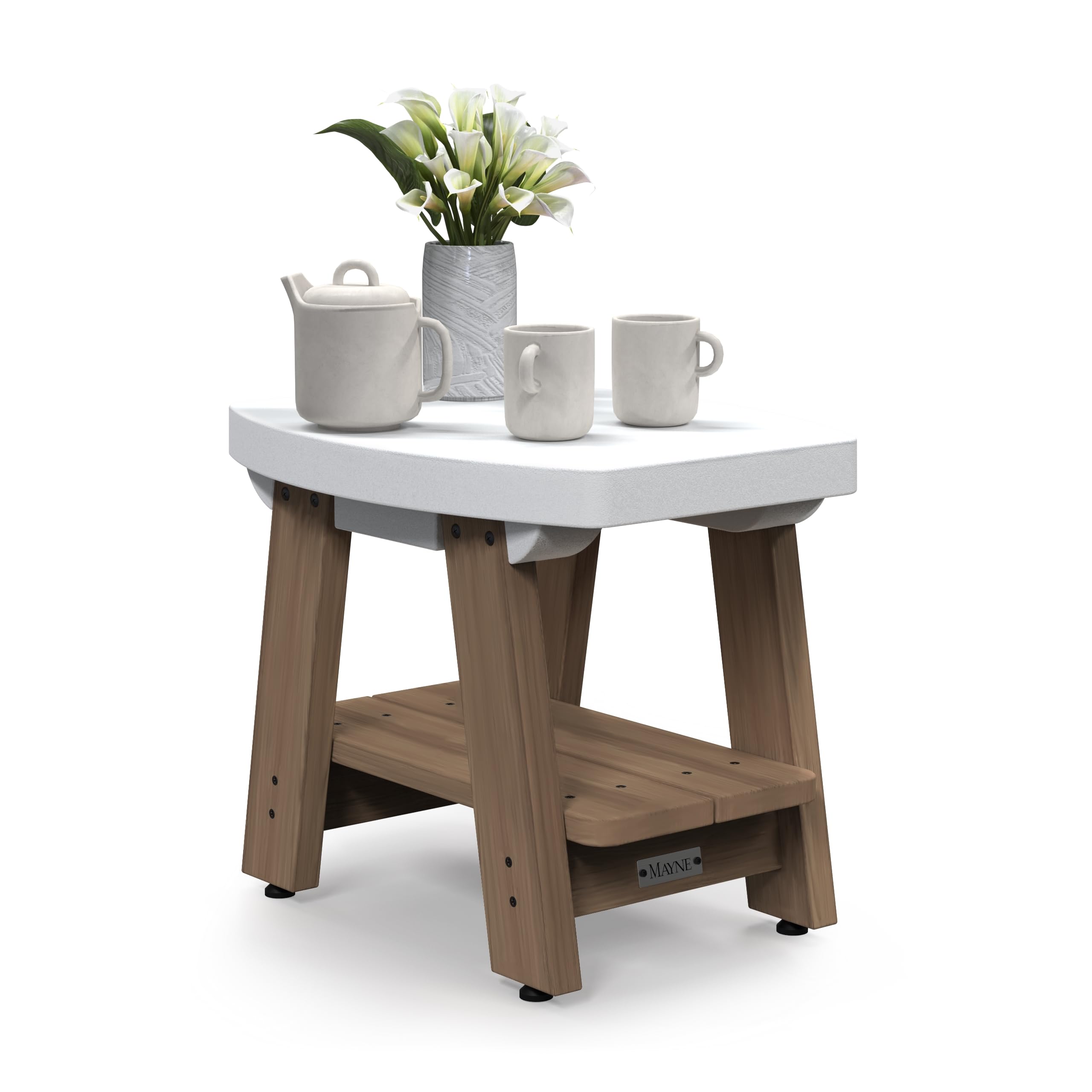 Mayne Mesa Weather Resistant 2-Tier End Table with Built-in UV Inhibitors, Easy Assemble Patio Furniture, Outdoor Furniture for Patio, Porch, Backyard - Image 8