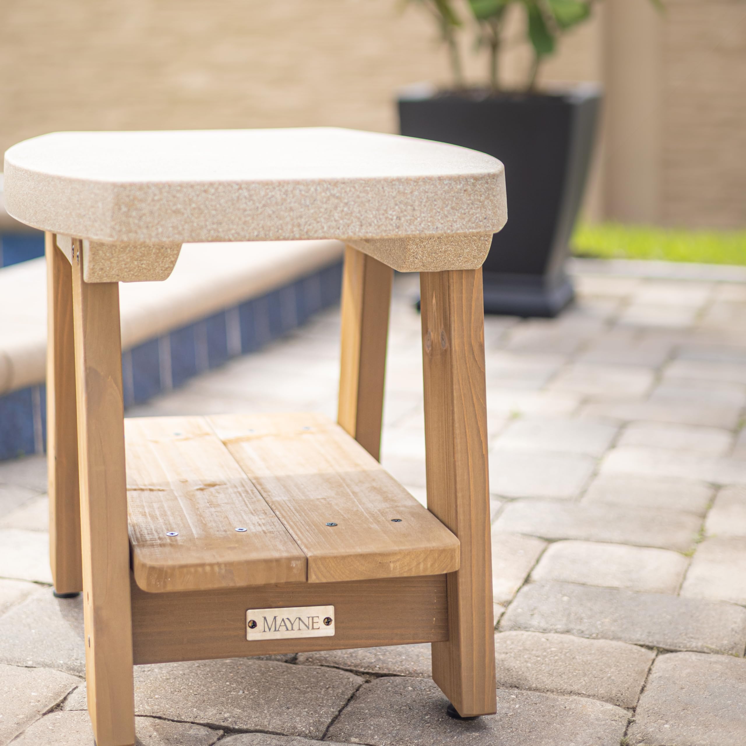Mayne Mesa Weather Resistant 2-Tier End Table with Built-in UV Inhibitors, Easy Assemble Patio Furniture, Outdoor Furniture for Patio, Porch, Backyard - Image 8