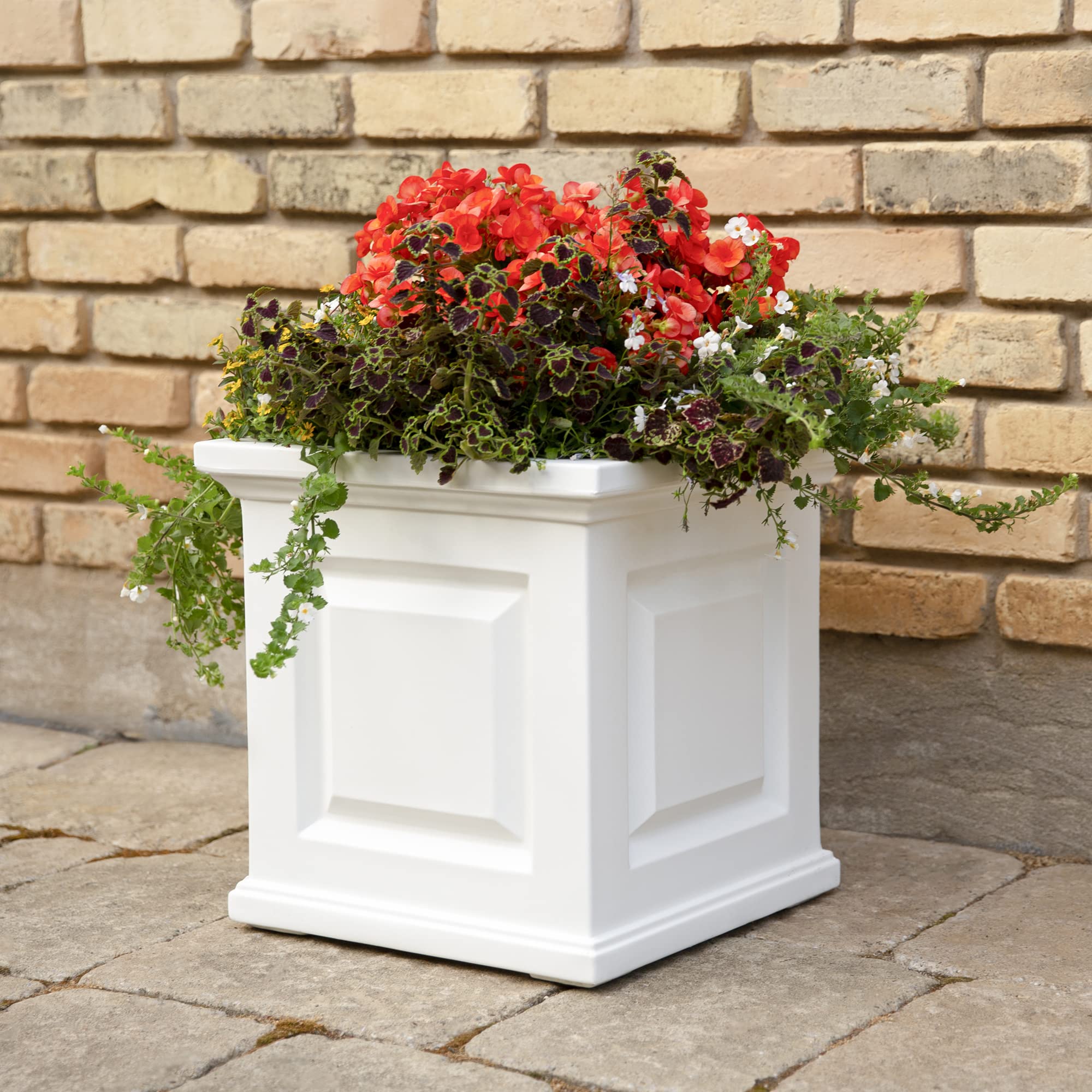 Mayne Nantucket 16-Inch Square Planter – Self-Watering, Weather-Resistant Planter for Flowers – Durable Outdoor Design for Patio, Porch, or Entryway - Image 8