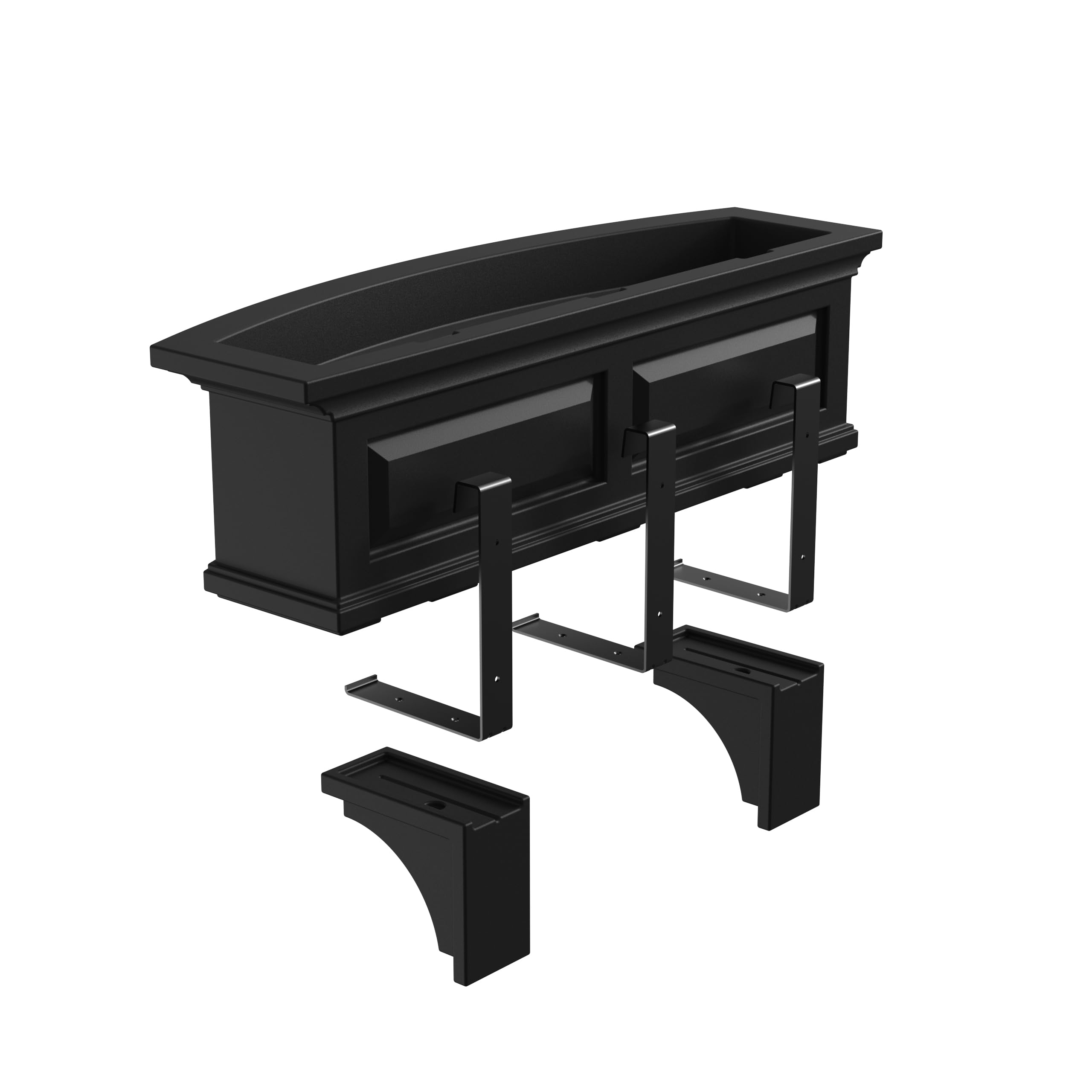Mayne Nantucket Decorative Brackets (2-Pack) Compatible with Mayne Nantucket Window Boxes Only – Classic Outdoor Accent for Window Box Support - Black - Image 4
