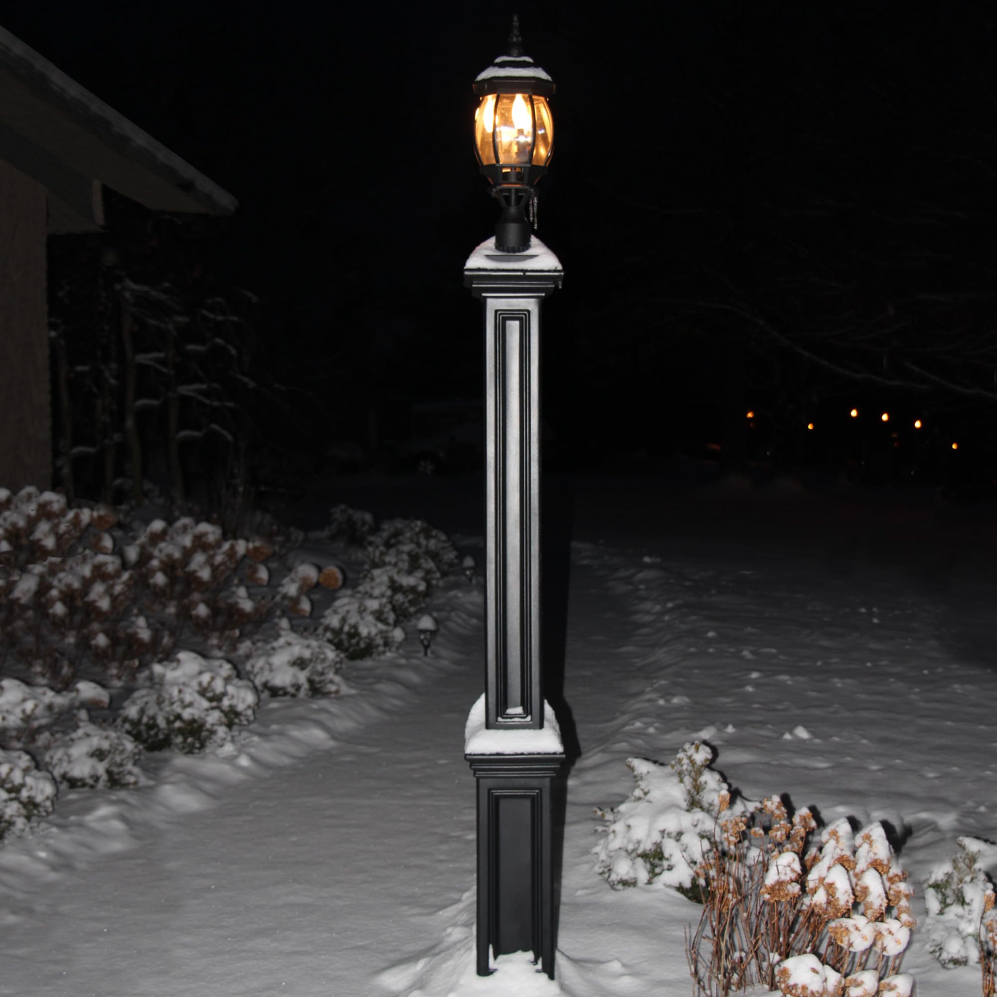 Mayne Signature Lamp Post - Black - Dimensions: 9.5in L x 9.5in W x 72in H - Fade Resistant - Polyethylene Lamp Post (5837-B) - Image 5
