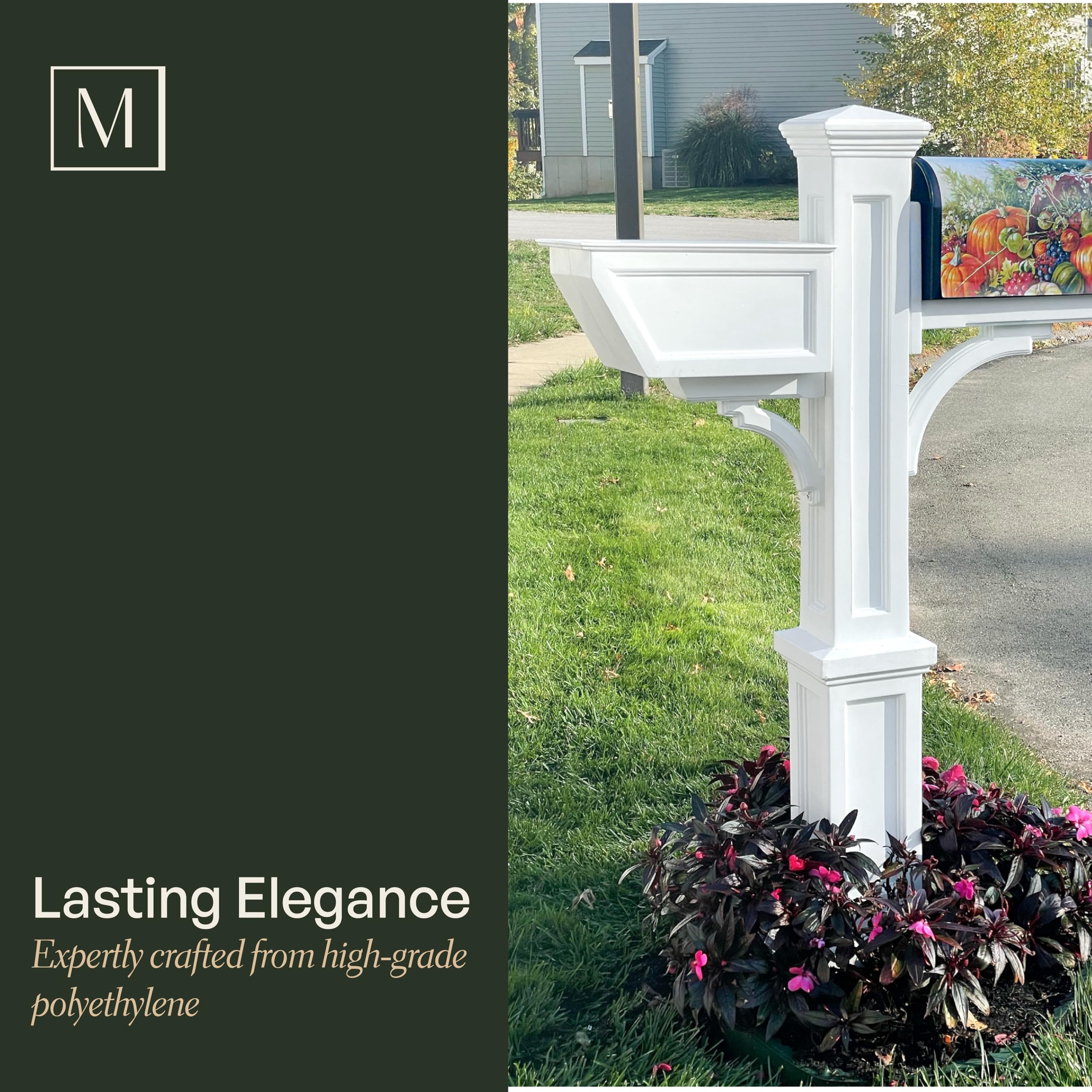 Mayne Westbrook Mailbox Post with Standard Arm and Planter – Weather-Resistant, Durable Classic Design – Easy-to-Install Outdoor Mailbox Post - Image 3